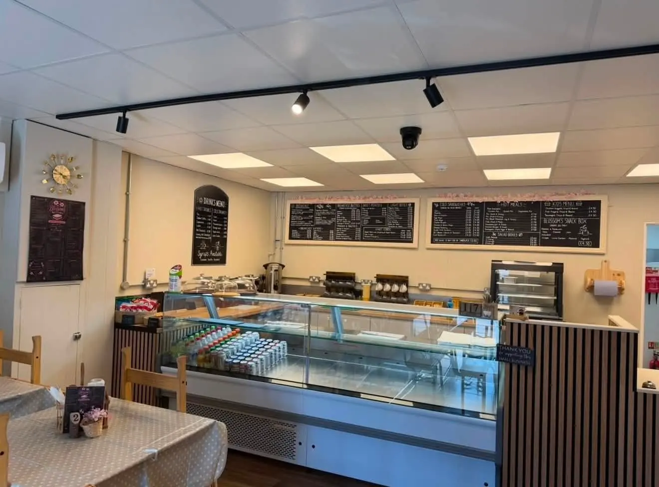 Blossoms Butties service counter and menu boards